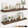 fuqing Floating Shelves for Wall, Bathroom Shelf Wall Mounted for Storage, Shelves with Invisible Bracket for Bedroom, Kitchen, Living Room, Farmhouse Small Book Shelf, 40 Inch Set of 2, Walnut-Ruum Studio Home