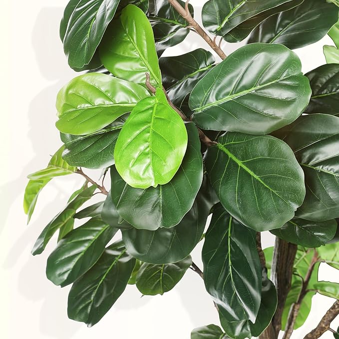 8ft(96in) Fiddle Leaf Fig Tree Artificial - Tall Faux Fiddle Leaf Fig Tree - Fake Fig Plant with Realistic Texture for Indoor Outdoor Modern Home House Office-Ruum Studio Home