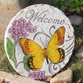 Garden Décor Stepping Stones Outdoor - Resin Butterfly Decorative Stone Bright Color Memories Pavers Outdoor for Garden Yard 9.5 * 9.5 * 0.5 Inch LC Lcdecohome-Ruum Studio Home