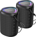 Portable Bluetooth Speaker with Lights, Stocking Stuffers, Powerful Crystal Clear Sound, IPX5 Waterproof, All Day Playtime, BT 5.3, TWS Paring, Small Wireless Speaker for Outdoor, White Elephant Gifts-Ruum Studio Home