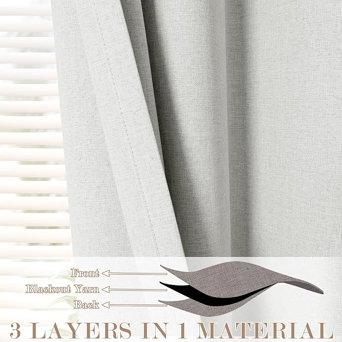 150 Inches Extra Wide Room Divider Draperies, Pinch Pleat Drapes, Absolutely Blackout Sliding Door Drapery, Total Privacy Ceiling Track Curtains, 150" W by 102" L, Greyish White (1 Panel)-Ruum Studio Home
