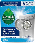 Seventh Generation Washing Machine Cleaner 6 Count Free & Clear Targets Odor-Causing Residue Powered by Oxy Power 4.2 oz-Ruum Studio Home