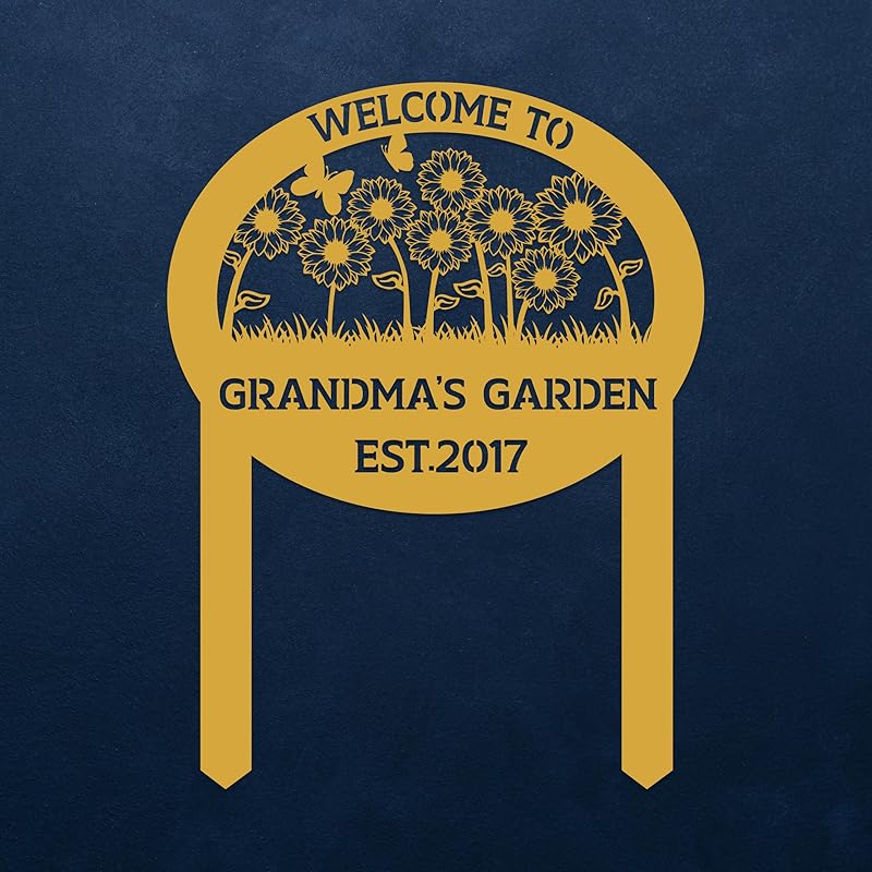 Personalized Metal Garden Sign with Stake, Custom Flowers Garden Decor for Outdoor, Custom Family Name Sign, Patio Decorations, Lawn Art, Farmhouse Decorative, Housewarming Gift-Ruum Studio Home