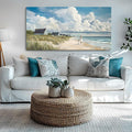 HGUAOA Coastal Canvas Wall Art - Large Landscape Wall Art for Living Room - Ocean and Beach Painting - Blue Artwork for Bedroom Decor - Above Bed Wall Pictures -Beach Theme Print Art-Ruum Studio Home