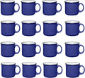Set of 16 Ceramic Campfire Mugs – 15 Oz, Cobalt Blue – Coffee & Tea Cups for Home, Work, Travel, Camping – Customizable, Great for DIY, Events, Companies-Ruum Studio Home
