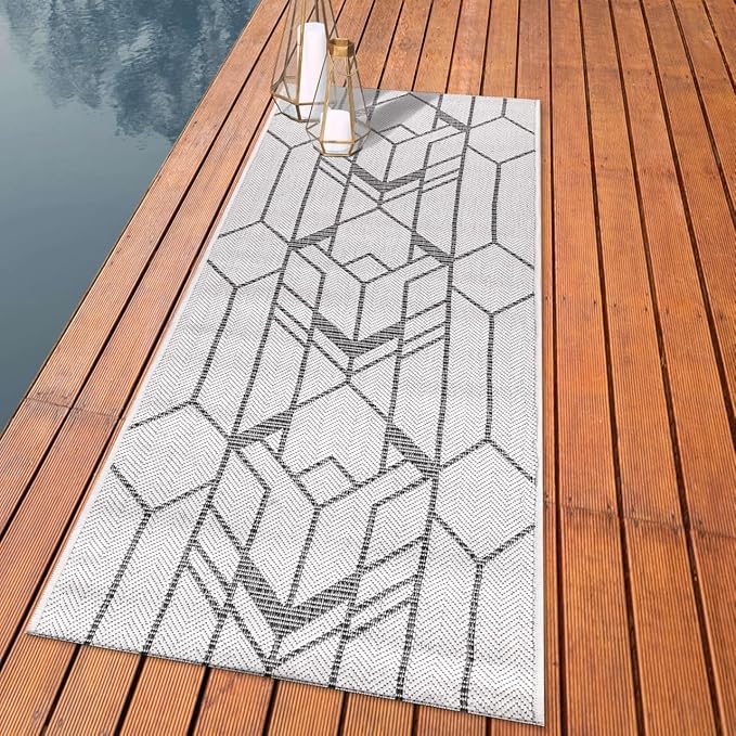 Keen Home Design Terrace Outdoor Runner Rug - 2x12 Washable Indoor/Outdoor Rug for Patio, Kitchen, Balcony, Beach, Garden, Deck and Porch, Size: 2'2"x11'10"-Ruum Studio Home