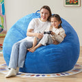 Hobestluk 4.5FT Bean Bag Chair Giant Bean Bag Chair with Filler Included Adult Bean Bag Chairs with Removable Cover for Bedroom Living Room (Jumbo, Blue)-Ruum Studio Home