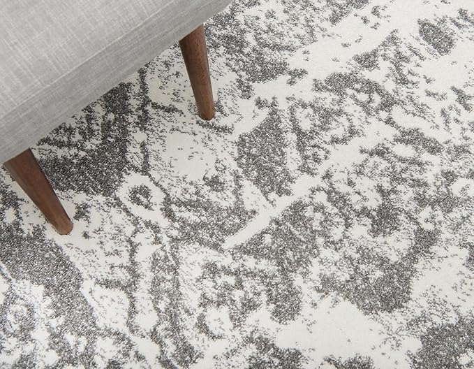 Unique Loom Rosso Collection Vintage, Geometric, Bohemian, Traditional, Distressed, Southwestern Area Rug, Rectangular 5' 0" x 8' 0", Light Gray/Ivory-Ruum Studio Home