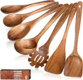Wooden Utensil Set,WOTTISH 7Pcs Nonstick Wood Spatula,Wooden Kitchen Utensils Set Non Toxic,Wooden Spoons for Cooking（A07）-Ruum Studio Home