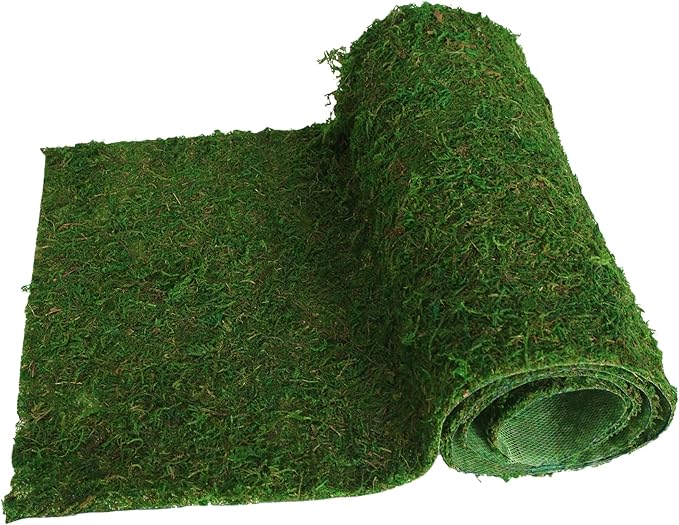 Moss Roll, Dried Moss for Crafts, Moss Table Runner for Fairy Gardens, Wedding Woodland Decor, Preserved Moss Mat for Table Decoration (12" W x 60" L)-Ruum Studio Home