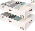 StorageWorks 117L Under Bed Storage Containers with Handles and Label Holder, 2 Pack Ultra-thick Fabric Underbed Bins, Closet Organizer for Clothes, Blankets, Sweater-Ruum Studio Home