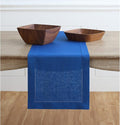 Solino Home Linen Royal Blue Table Runner 120 Inches Long - 100% Pure Linen 14 x 120 Inch Table Runner - Classic Hemstitch-Ruum Studio Home