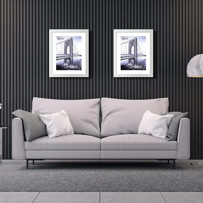 VCK 16x20 Poster Frames 3 Pack White MDF Wood and Polished Plexiglass Frame,Display Pictures in Horizontal and Vertical-Ruum Studio Home