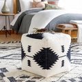 Mark&Day Pouf Ottoman, Leobendorf Rustic Cream Cube Pouf Foot Rest for Living Room, Bedroom and Boho Home Decor (18"x18"x18")-Ruum Studio Home