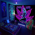 ADDWel Blacklight Tapestry for Bedroom, Tapestry Glow In The Dark, UV Reactive Black Light Posters Wall Hanging for Bedroom Dorm Living Room Backdrop Decor-Ruum Studio Home