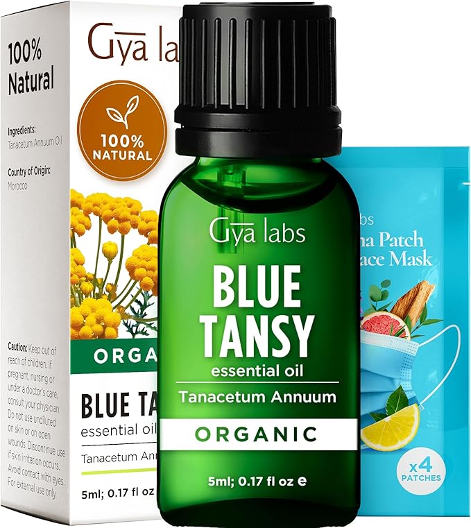 Gya Labs Blue Tansy Essential Oils for Skin - 0.17 Fl Oz - 100% Pure Natural Organic Blue Tansy Oil for Face, Diffuser, Candle Making Scent-Ruum Studio Home