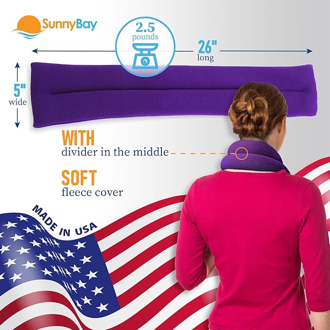 SunnyBay Microwave Heating Pad for Neck and Shoulders, Versatile Bean Bag Moist Heating Pad, Microwavable Neck Wrap, Weighted Hot or Cold Therapy, Made in USA (Purple)-Ruum Studio Home