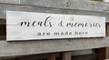 Farmhouse Kitchen Wall Decor,Meals and Memories are Made Here Sign, Rustic Wood Kitchen Signs Dinning Room Wall Decor (Meal) 4x16 Inch-Ruum Studio Home