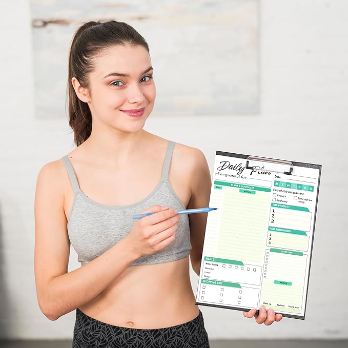 Daily Plan Notepad, 52 Sheets 8.5" X 11.5" Daily for To-Do Lists, Habit Tracking, Academic Scheduling, and Productivity Goals - Perfect for Work, Home, and Office Organization - Turquoise Style-Ruum Studio Home
