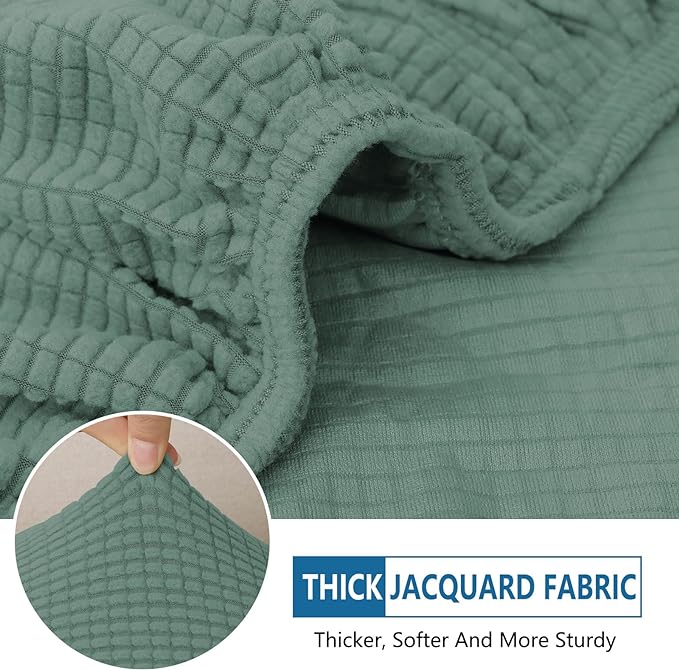 hyha Waterproof Couch Cushion Covers for Pets, Non Slip Sofa Seat Cover for Dogs Washable, Soft Thick Stretch Jacquard Fabric, Sofa Slipcovers with Elastic Bottom (3 Pieces, Green)-Ruum Studio Home