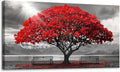 AJAZIKO Red Wall Art - Modern Framed Wall Art for Living Room - Red Tree Black and White Landscape Canvas Prints Posters & Prints for Home Office Bedroom Decorations - Large Wall Pictures 20×40IN-Ruum Studio Home