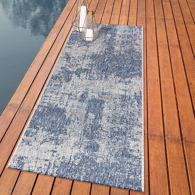 Keen Home Design Terrace Outdoor Runner Rug - 2x10 Washable Indoor/Outdoor Rug for Patio, Kitchen, Balcony, Beach, Garden, Deck and Porch, Size: 2'2"x9'11"-Ruum Studio Home