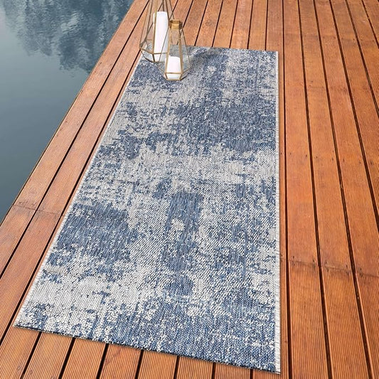 Keen Home Design Terrace Outdoor Runner Rug - 2x12 Washable Indoor/Outdoor Rug for Patio, Kitchen, Balcony, Beach, Garden, Deck and Porch, Size: 2'2"x11'10"-Ruum Studio Home