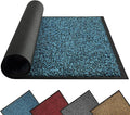 Mibao Front Door Mat, Dirt Trapper Welcome Mat for Outdoor Indoor, Non-Slip Waterproof Doormat, Durable Machine Washable Low Profile Entry Rug for Back Door Outside Patio Porch, 48" x 24", Blue-Ruum Studio Home