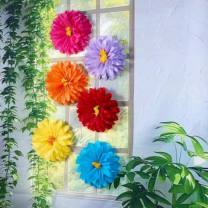 Homarkable 6 Pcs Large Tissue Paper Flowers, 20 Inch Handcrafted Giant Paper Flowers for Mexican Party Summer Wedding Birthday Backdrop Baby Shower Nursery Craft Outdoor Wall Decor-Ruum Studio Home