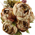 Duovlo Fake Flowers Vintage Artificial Peony Silk Flowers Wedding Home Decoration,Pack of 1 (Coffee)-Ruum Studio Home