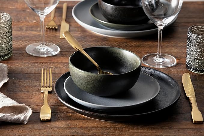 Fortessa Ashton 18/10 Stainless Steel, 20 Piece Flatware Set (Service for 4), Brushed Gold-Ruum Studio Home