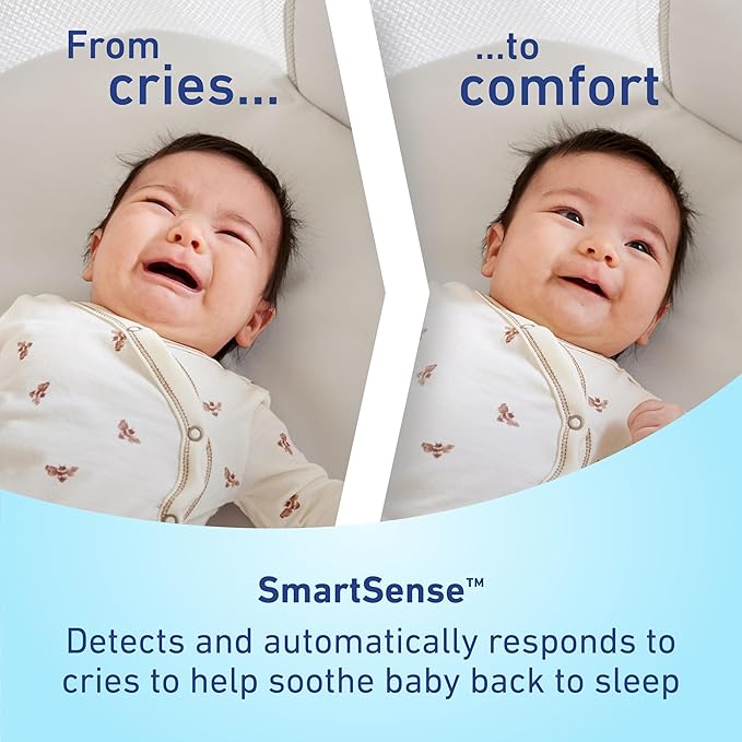 Graco SmartSense Soothing Baby Bassinet – Smart Newborn Bassinet Detects and Automatically Responds to Baby's Cries – for Newborn Babies to 6 Months-Ruum Studio Home