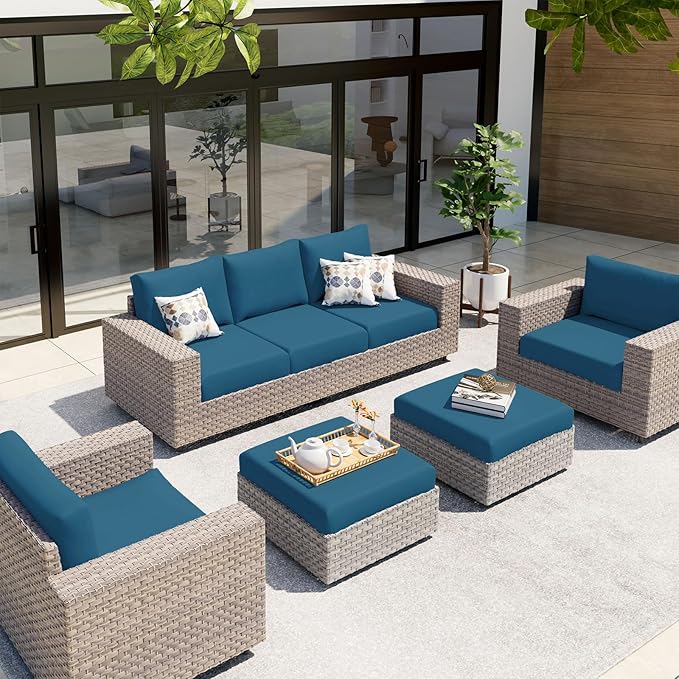 hyha Waterproof Couch Cushion Covers, Stretch Sofa Couch Seat Slipcover for Dog Washable, Non-Slip Waterproof Outdoor Cushion Covers for Patio Furniture Replacement (1 Piece for Large, Deep Teal)-Ruum Studio Home