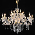 18-Light Double-Layer Crystal Chandelier for Living Room Gold Ceiling Pendant Light Fixtures with K9 Crystal Modern Luxury Lighting for Dining Room, Bedroom, Kitchen-Ruum Studio Home