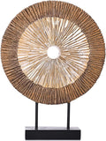 XMGZQ Wood Color Minimalist Round Statue Above Cabinet Decor Kitchen,Modern Decorative Sculpture Home Decorations for Living Room Coffee Table,Shelf Decor Items,Center Pieces Decoration for Table-Ruum Studio Home