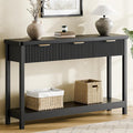 Lulive 51" Fluted Console Table for Entryway, Entryway Table with 3 Wooden Drawers, Farmhouse Behind Sofa Table for Living Room, Hallway, Couch, Foyer-Ruum Studio Home