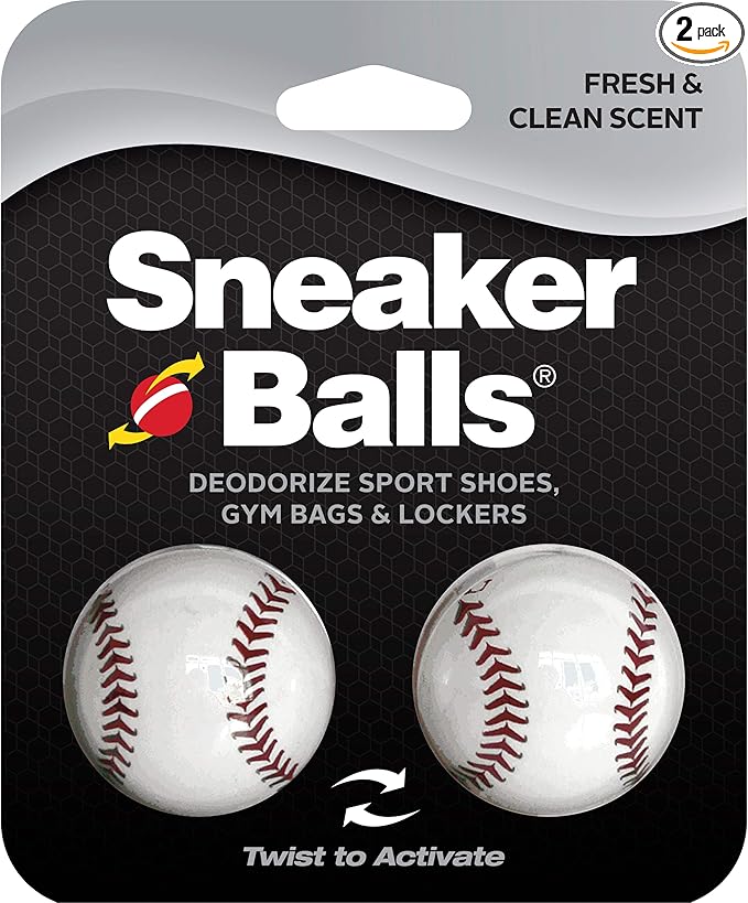 Sneaker Balls Odor-Fighting Shoe Fresheners, Eliminates Unpleasant Smells, Perfect For Sneakers, Gym Bags, Gear Bags, Drawers, Lockers, And More!, Baseball, 2 Pack-Ruum Studio Home