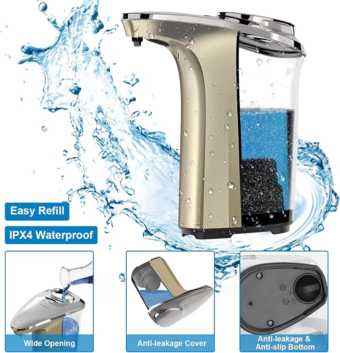 Automatic Soap Dispenser, Touchless Dish soap Dispenser 17oz/500ml with Upgraded Infrared Sensor, 5 Adjustable Soap Dispensing Levels, Liquid Hand soap Dispenser for Bathroom & Kitchen-Ruum Studio Home