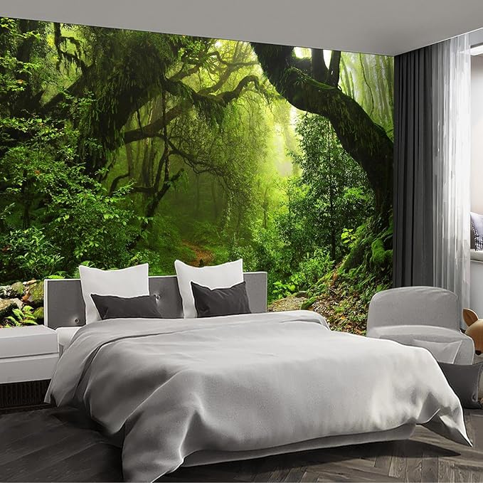 Forest Landscape Wall murals Woodland Tree Peel and Stick Wallpaper for Bedroom Living Room - 85"x118"-Ruum Studio Home
