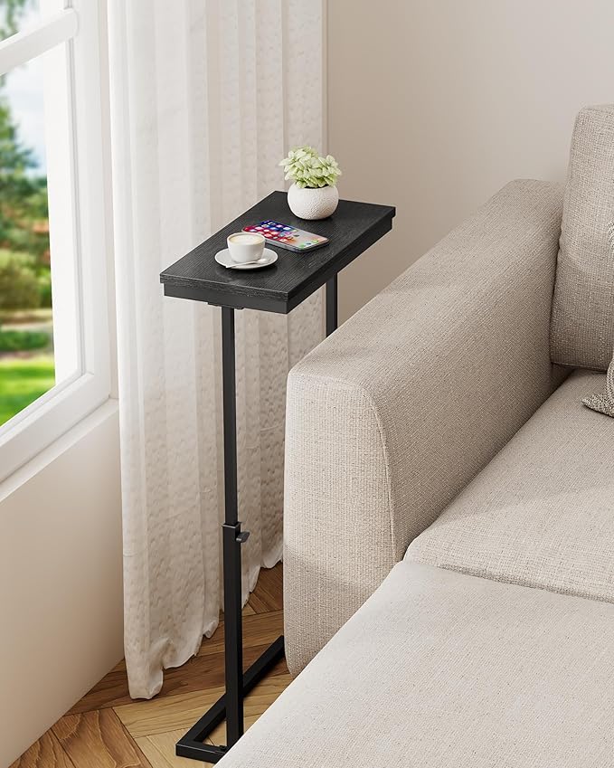 TUTOTAK End Table, Side Table, Tall Couch Table, Sofa Table, Living Room, Bedroom, Black TB01BK083-Ruum Studio Home