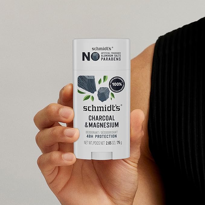 Schmidt's Aluminum-Free Vegan Deodorant Charcoal & Magnesium with 24 Hour Odor Protection, for Women and Men, Natural Ingredients, Cruelty-Free, 2.65 oz-Ruum Studio Home