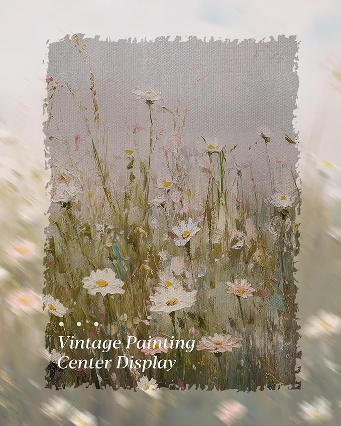 HUARCEY Gold Framed Vintage Wall Art for Living Room Wildflower Field Landscape Decor Aesthetic Mother Day Gift for Mom Oil Painting Flower Wall Print Floral Pictures Canvas Artwork Shelf Decor 8x10in-Ruum Studio Home