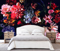 WFBHUA-Dark Floral Wallpaper Watercolor Pink and Blue Flower Wall Mural for Bedroom (Not Peel and Stick)-Ruum Studio Home