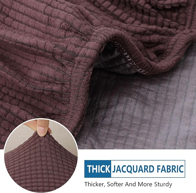 hyha Waterproof Couch Cushion Covers for Pets, Non Slip Sofa Cover for Dogs Washable, Soft Thick Stretch Jacquard Fabric, Sofa Slipcovers with Elastic Bottom (1 Piece for Backrest L, Chocolate)-Ruum Studio Home