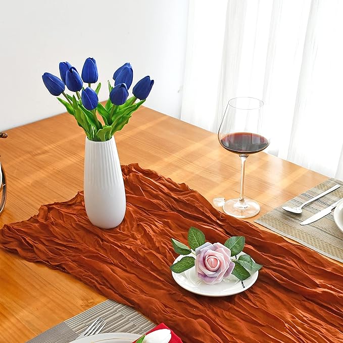 Mandy's Artificial Tulips 20 Stems Royal Blue PU Faux Flowers for Wedding Home Decor 13.5 Inch-Ruum Studio Home
