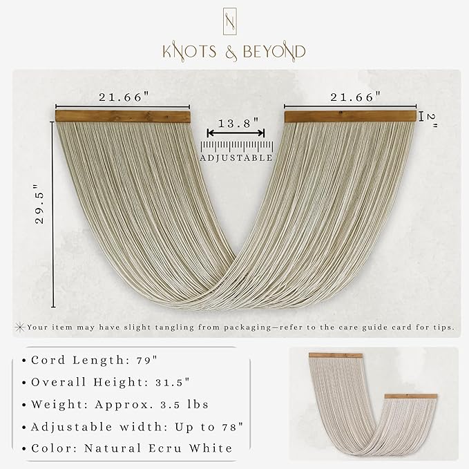 Knots & Beyond Macrame Wall Hanging Large, Boho Wall Tapestry, Bohemian Wall Decor, Fiber Wall Art-Ruum Studio Home