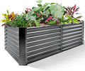 Land Guard 8×4×2 ft Galvanized Raised Garden Bed Kit, Galvanized Planter Raised Garden Boxes Outdoor, Large Metal Raised Garden Beds for Vegetables(Grey)…-Ruum Studio Home