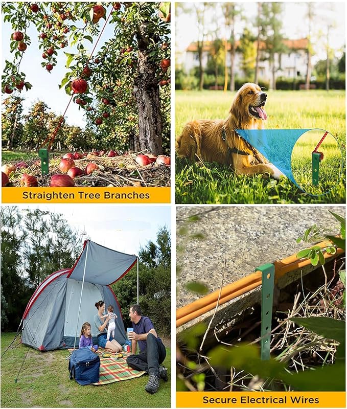 60Pcs Metal Garden Landscape Edging Stakes, Green,10in anchoring Stakes Landscape Anchoring Spikes for Terrace Board,Garden Liner, Landscape Edging Coil,Bender Board,Grass Barrier-Ruum Studio Home