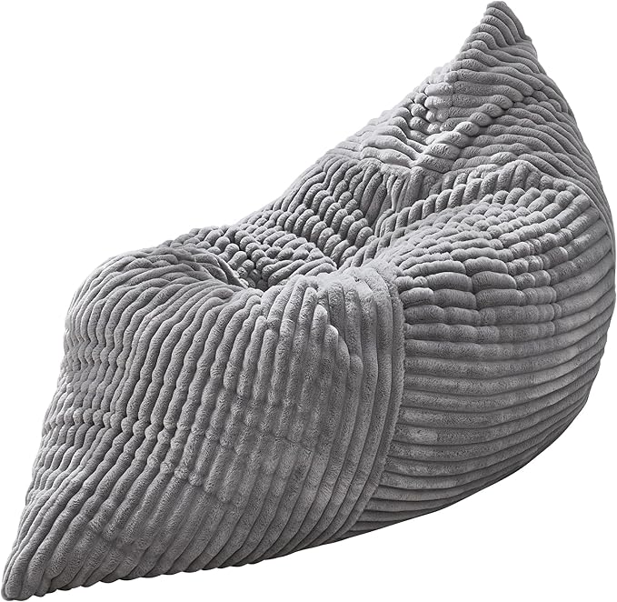 Hobestluk 3 in 1 Bean Bag Chair Giant Bean Bag Chairs Convertible Bean Bag Floor Cushion with Machine Washable Cover, Beanbag Chairs for Adult (Grey)-Ruum Studio Home