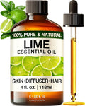 Kukka Lime Essential Oil for Skin - 4 Fl Oz - 100% Pure Natural Lime Oil for Diffuser, Hair, Candles & Soap Making Scent DIY-Ruum Studio Home